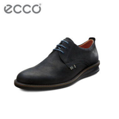 ECCO爱步男士皮鞋 正装系带绒面系带皮鞋 肯图 641054 磨砂黑