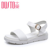 大东2016夏季新款休闲低跟一字式扣带女鞋凉鞋DW16X1499A 白色 36