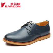 意尔康男鞋（YEARCON)牛皮系带舒适商务休闲男单鞋5502ZE97515W 深蓝 42
